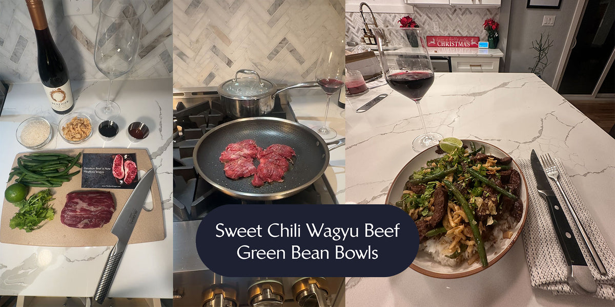 Sweet Chili Beef & Green Bean Bowls Miraflora Wagyu